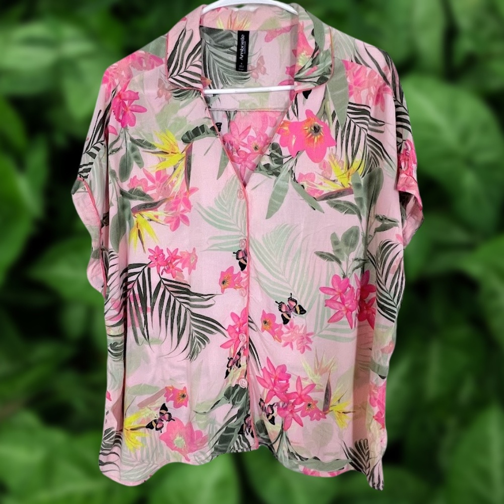 Ambrielle 100% Rayon Floral Sleepwear/Lounge Set - Picture 3 of 12